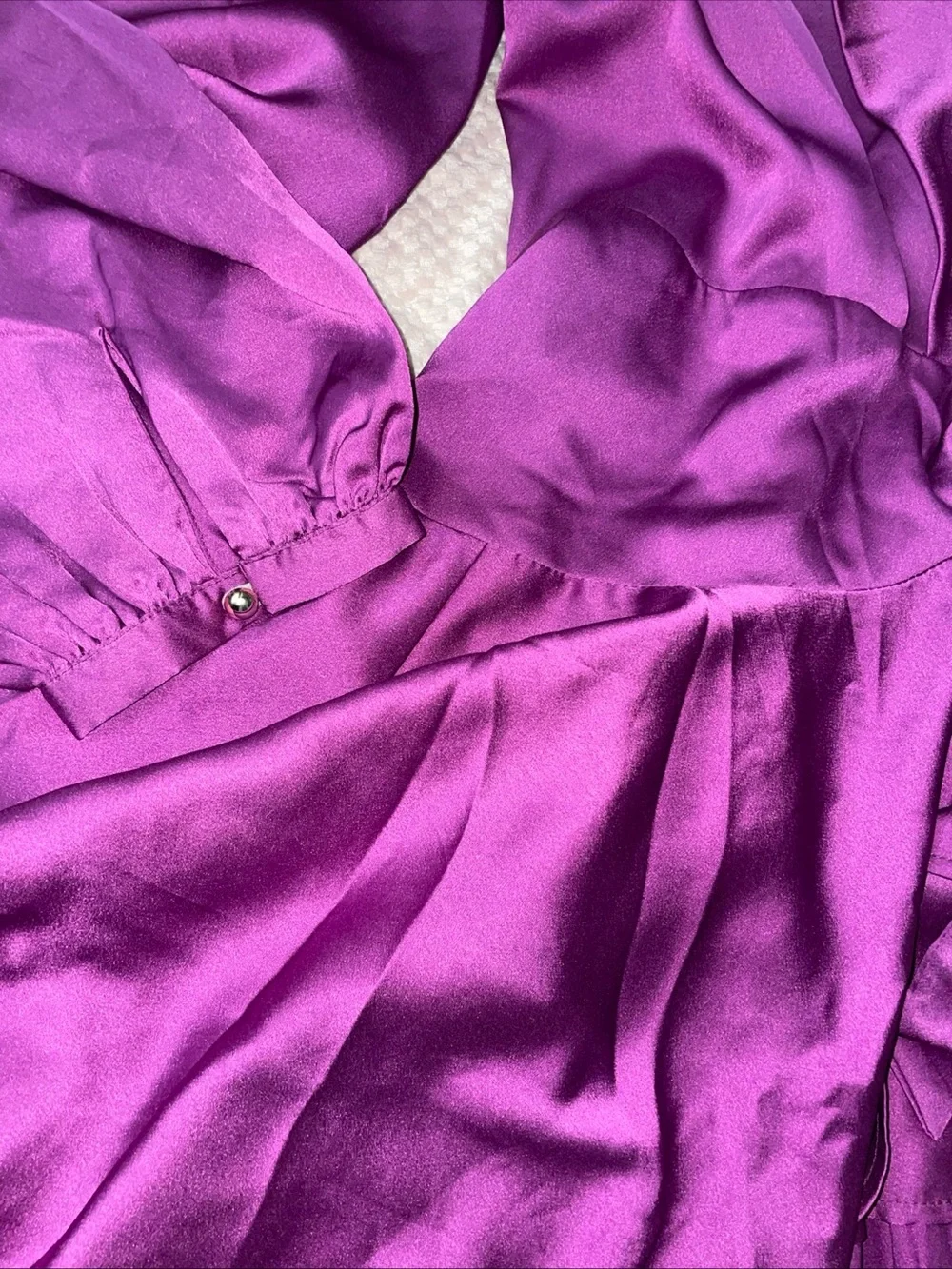 Boohoo Magenta Satin Wrap Mini Dress ZS 18